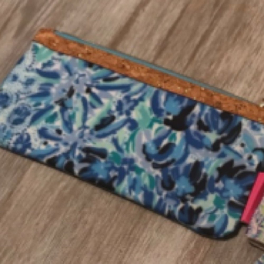 Lilly Pulitzer Blue & White Pencil Pouch NIP